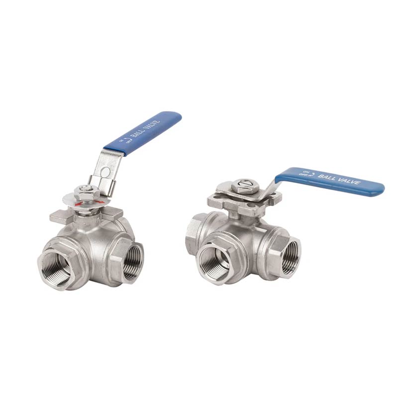 Manual Stainless Steel Threaded Three Way Ball Valve